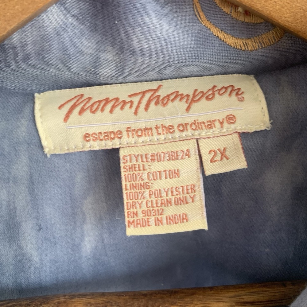 Norm Thompson Women's 2x Jacket Abstract Design Tie Die Ribbon Embroidered Artsy - Picture 4 of 7